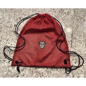 Vintage Nike 90s Black Red Gray Cinch Sack Bag Backpack Drawstring Gym Stadium
